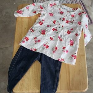Carters 9month shirt and pant set